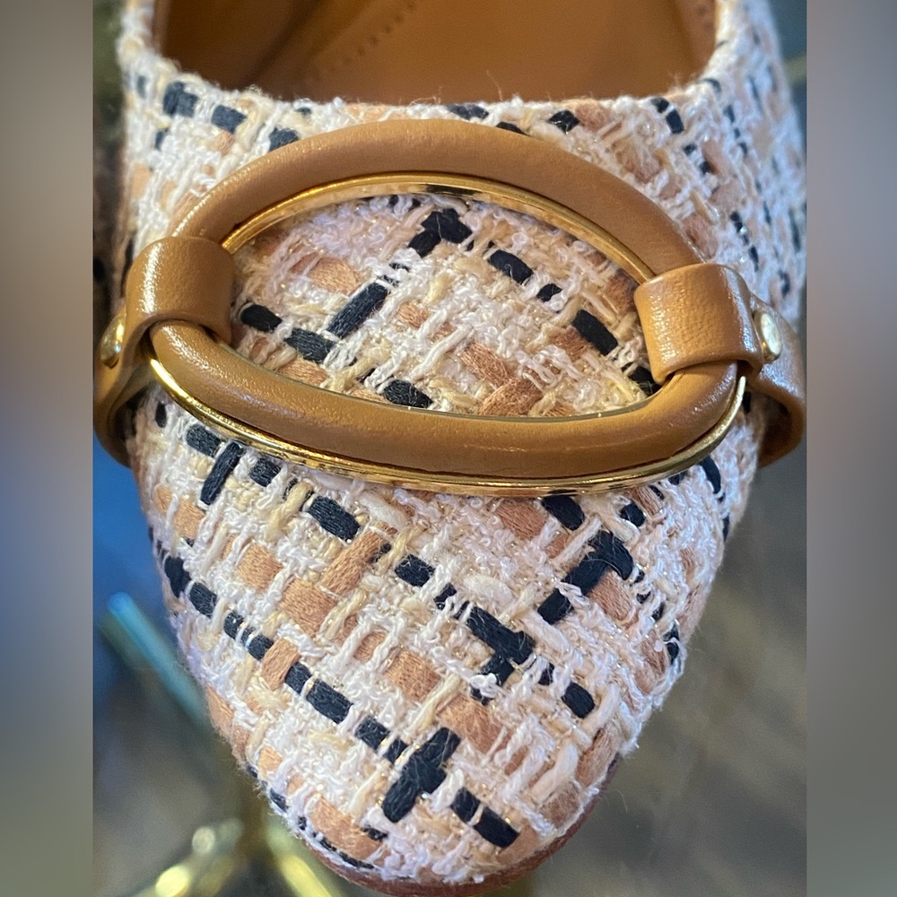 Talbots Tweed Kayla Block Heel Pumps with  Buckle - Picture 4 of 9